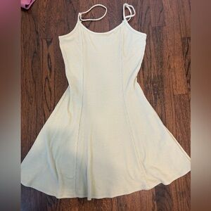 Sage green Ribbed Sleeveless Dress